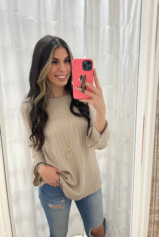 The Kayleigh Top - Taupe