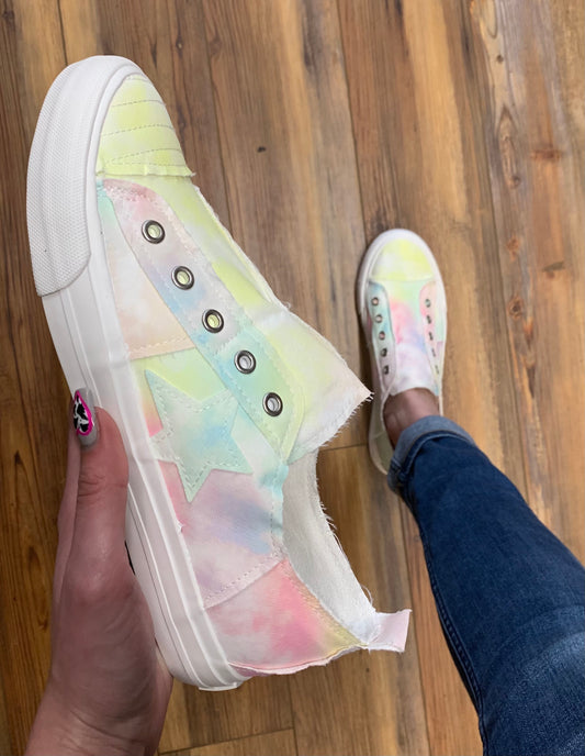 FINAL SALE - Play Along Pastel Tie Dye Slip On Canvas Sneakers