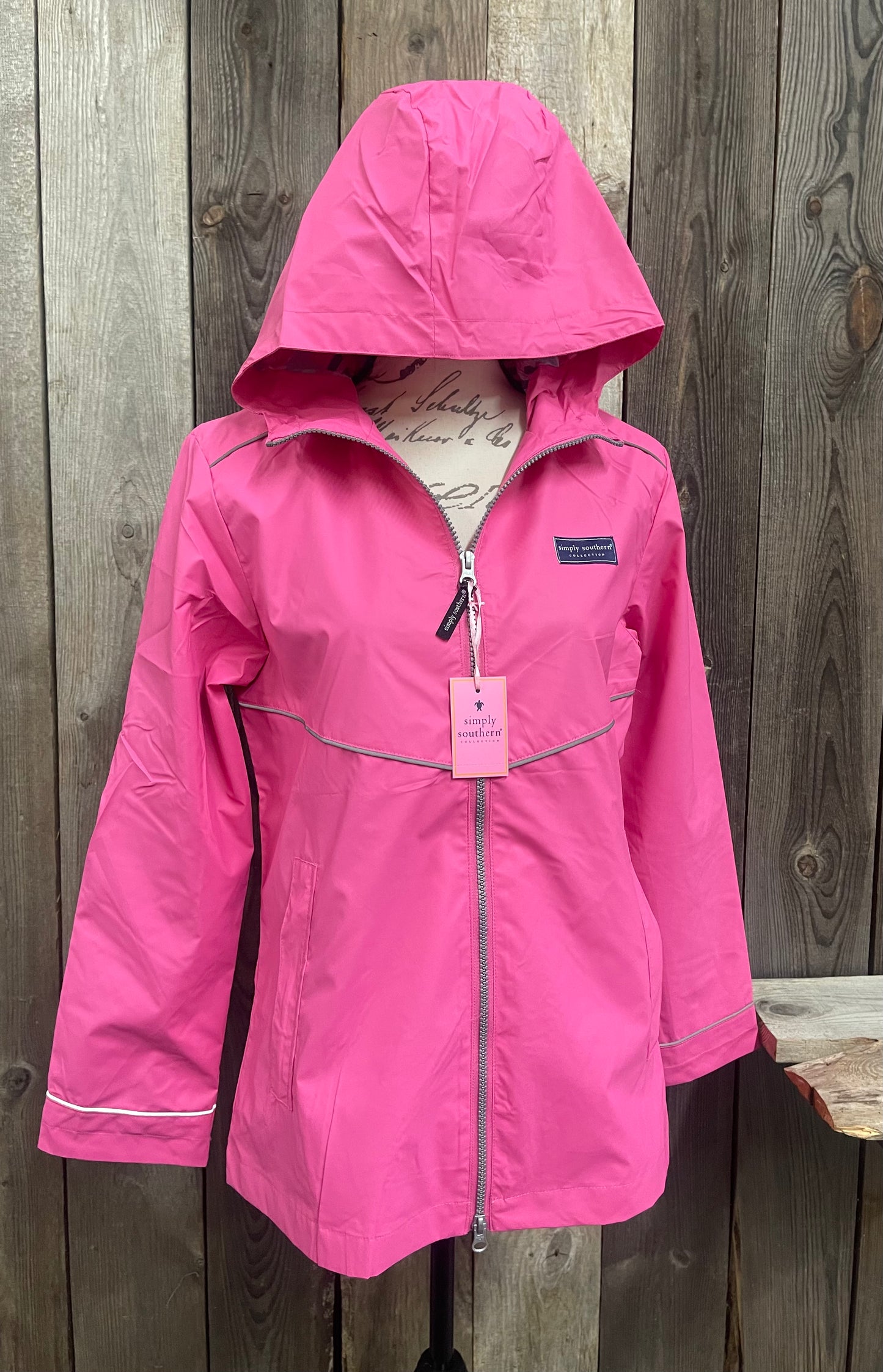 FINAL SALE - Simply Southern - Full Zip Rain Jacket - Berry