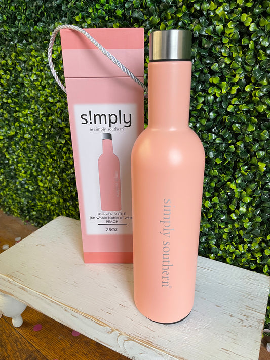 FINAL SALE - Simply Drinkware by Simply Southern - 25oz Wine Tumbler Bottle - Peach