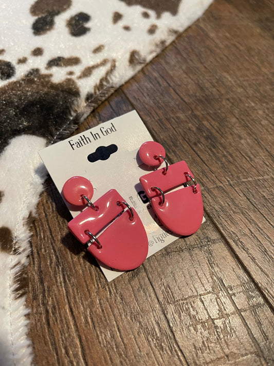 FINAL SALE - FIG // Handmade Clay Earrings - Pretty in Pink Dangles