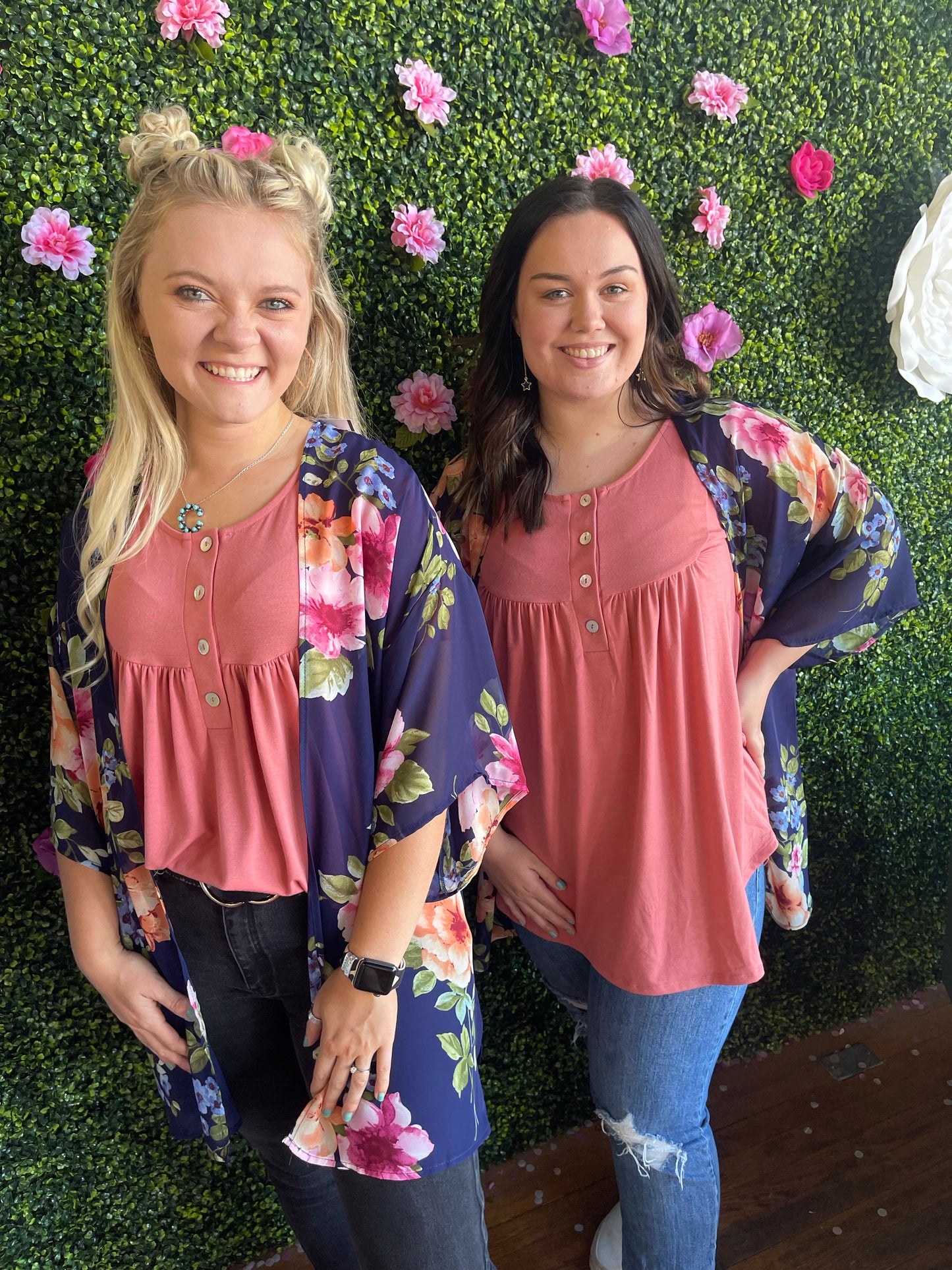 FINAL SALE - The Atasi Navy Floral Chiffon Kimono