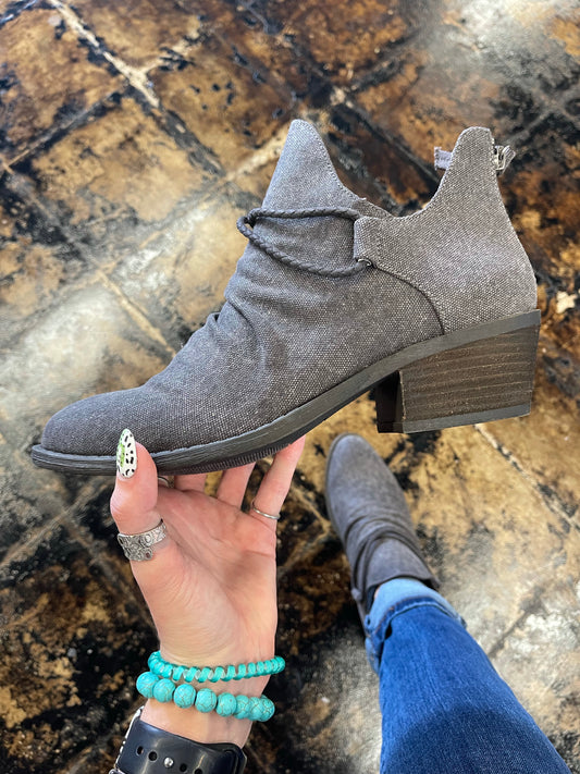 FINAL SALE - The Spartan Bootie - Charcoal Grey Leopard
