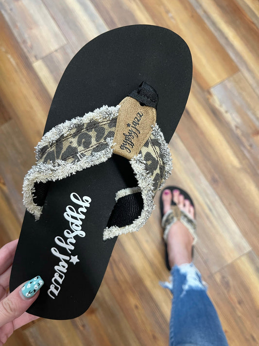 FINAL SALE - Gypsy Jazz Leopard Flip Flop Sandal