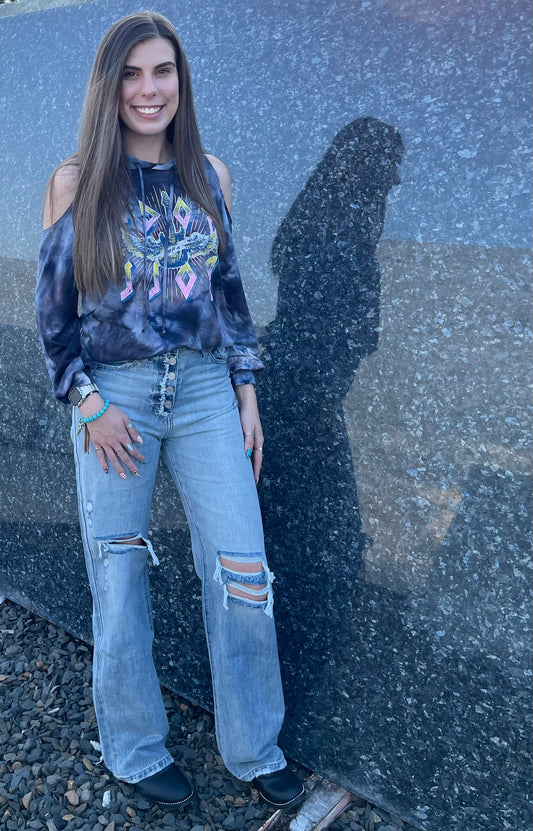 KanCan ANGELICA 90's High Rise Flare Jeans - Light