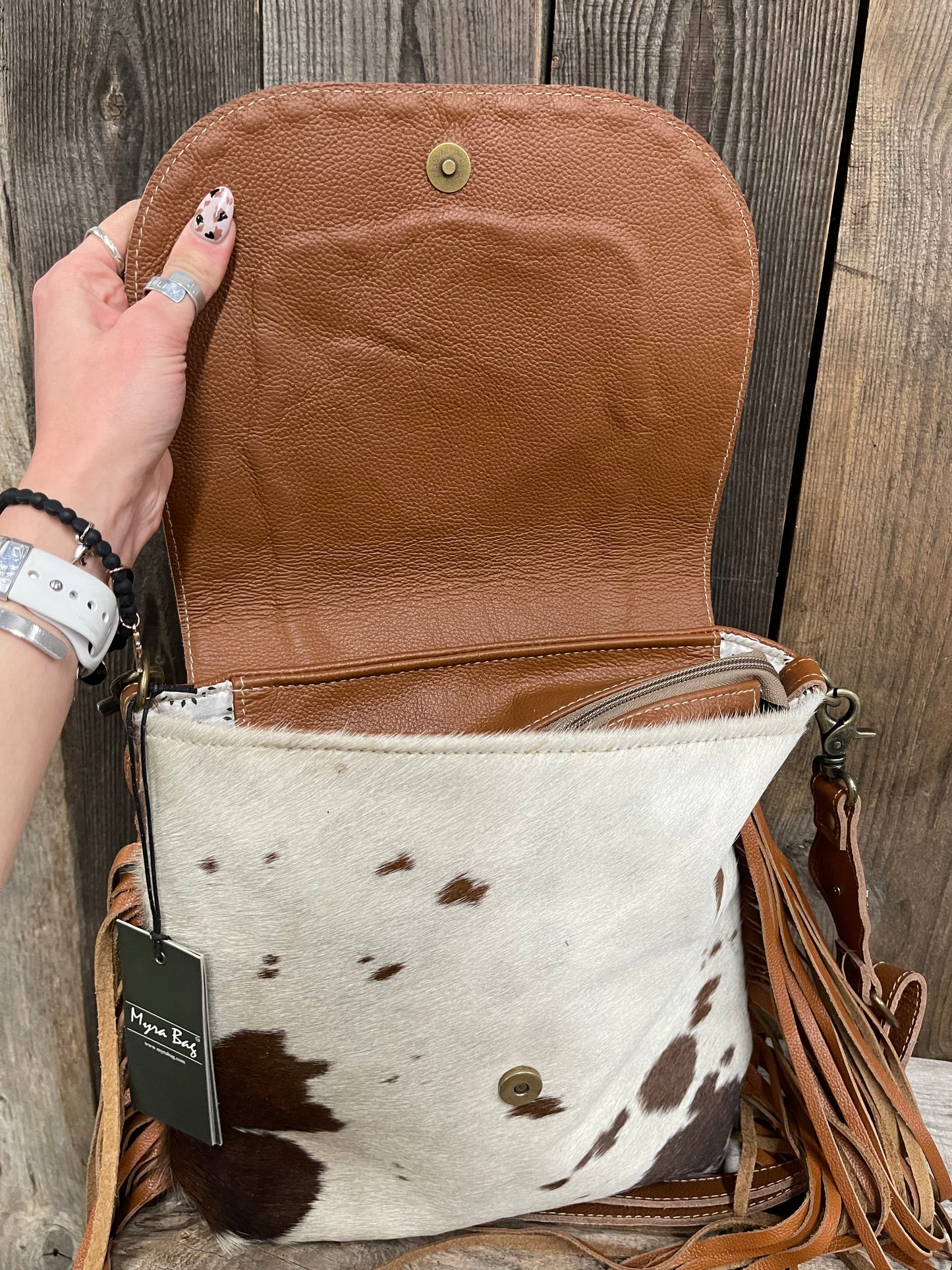 Myra Bag - Sengoia Hand Tooled Hairon Bag