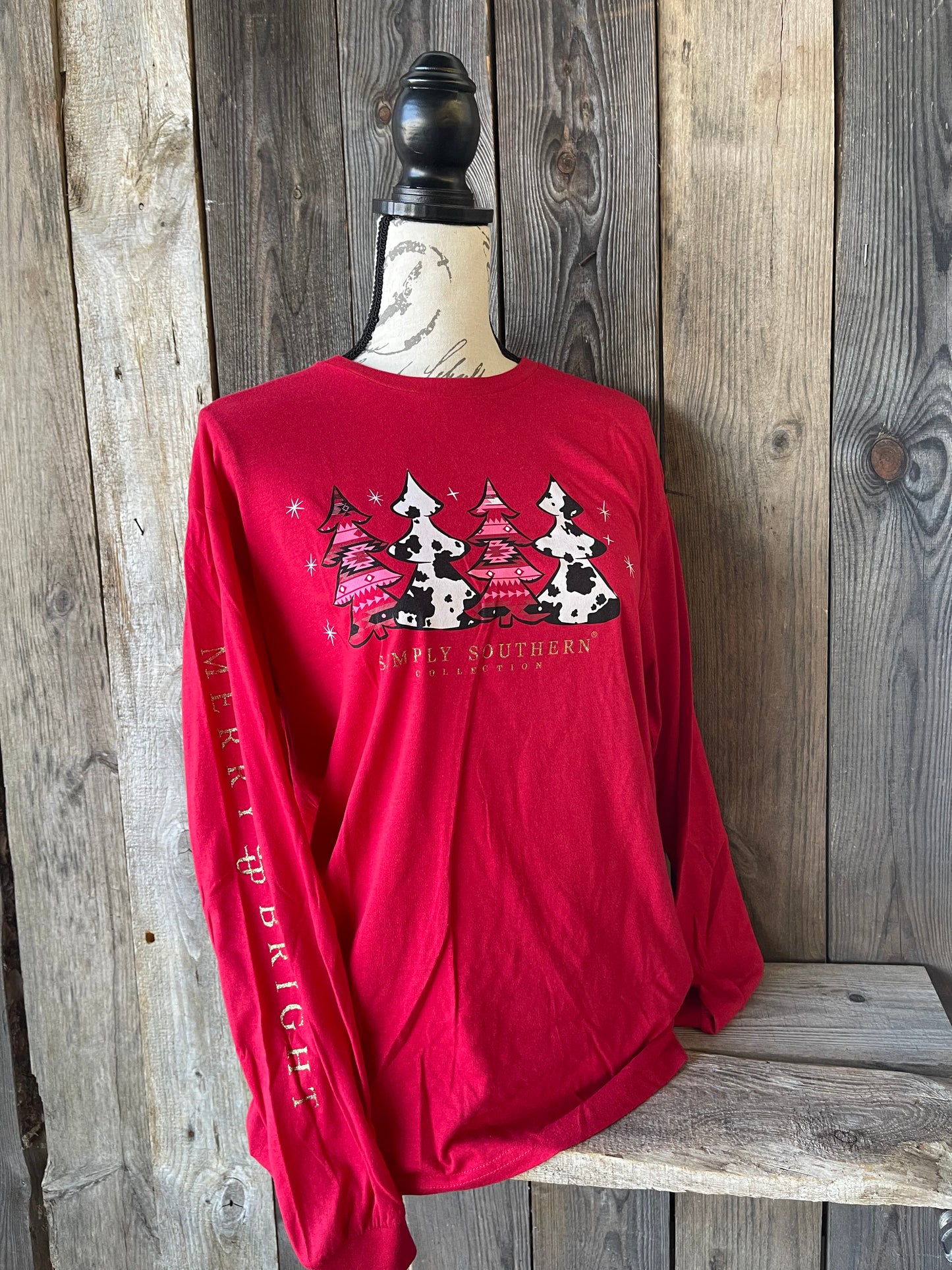 YOUTH - Simply Southern - Cowboy Santa Long Sleeve Tee