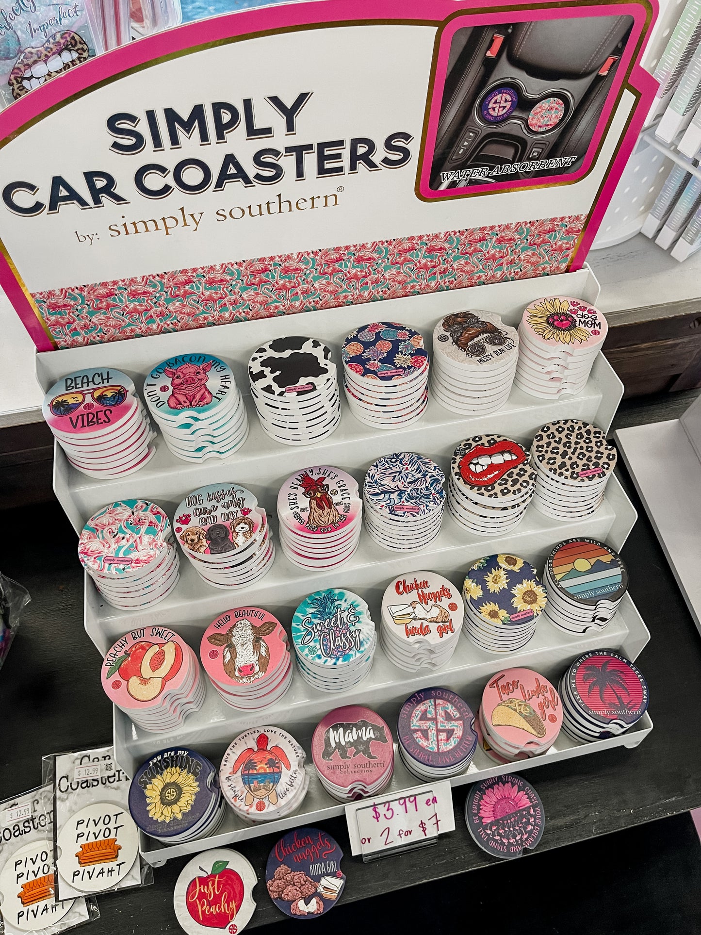 FINAL SALE - Simply Southern - Car Coasters - Asst. Designs