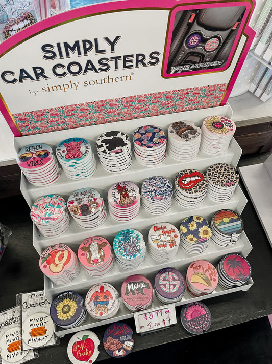 FINAL SALE - Simply Southern - Car Coasters - Asst. Designs