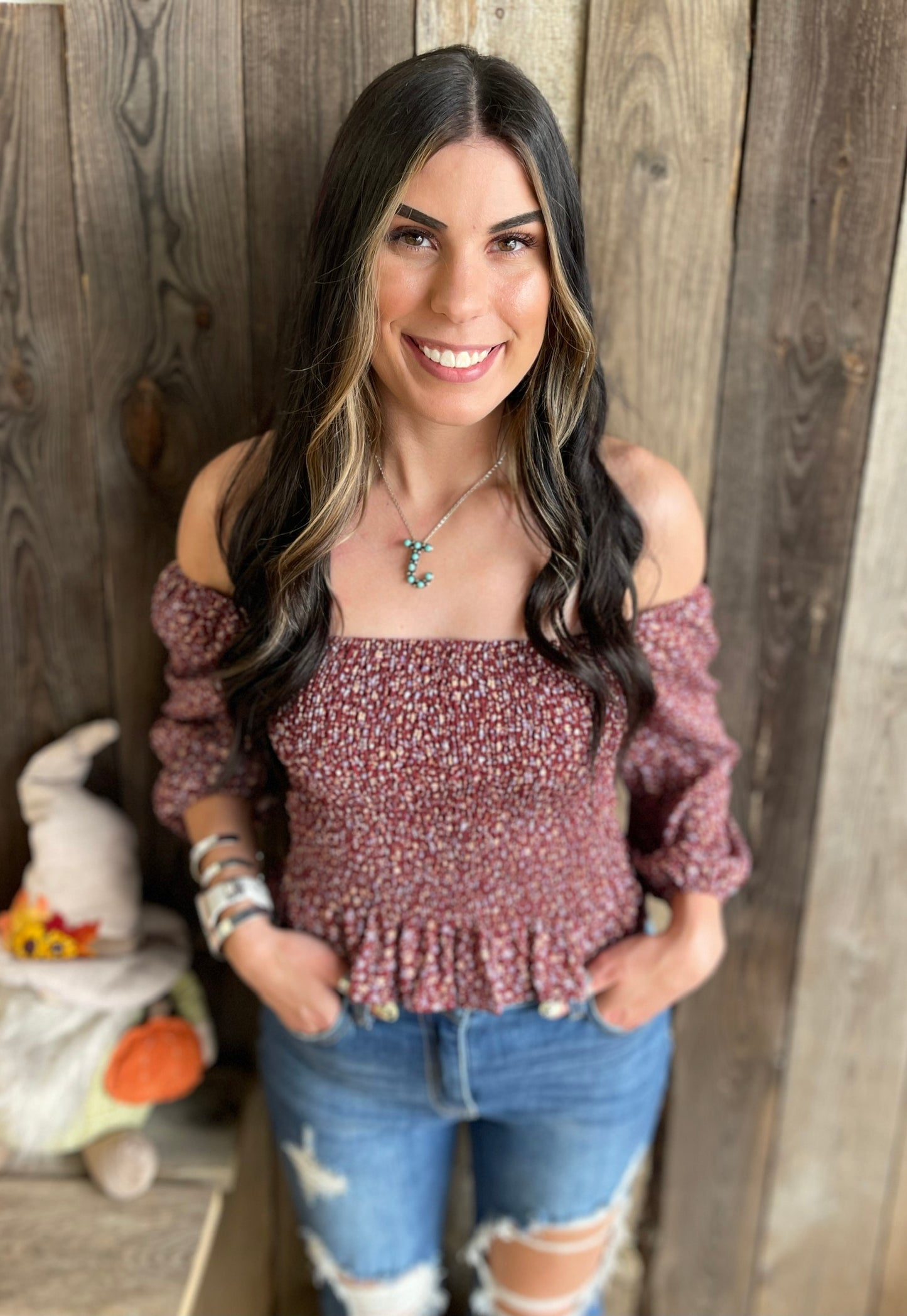 The Cianna Smocked Floral Print Top