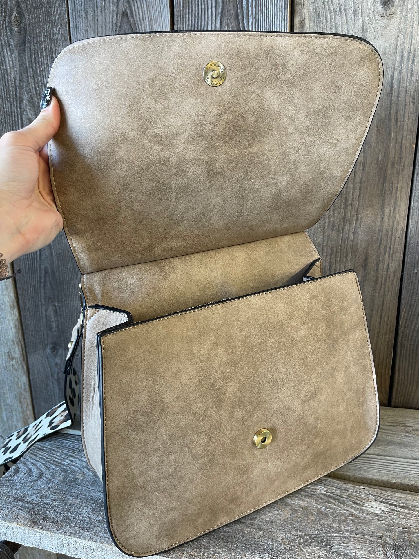 The Brinley Studded Crossbody Bag - Sand