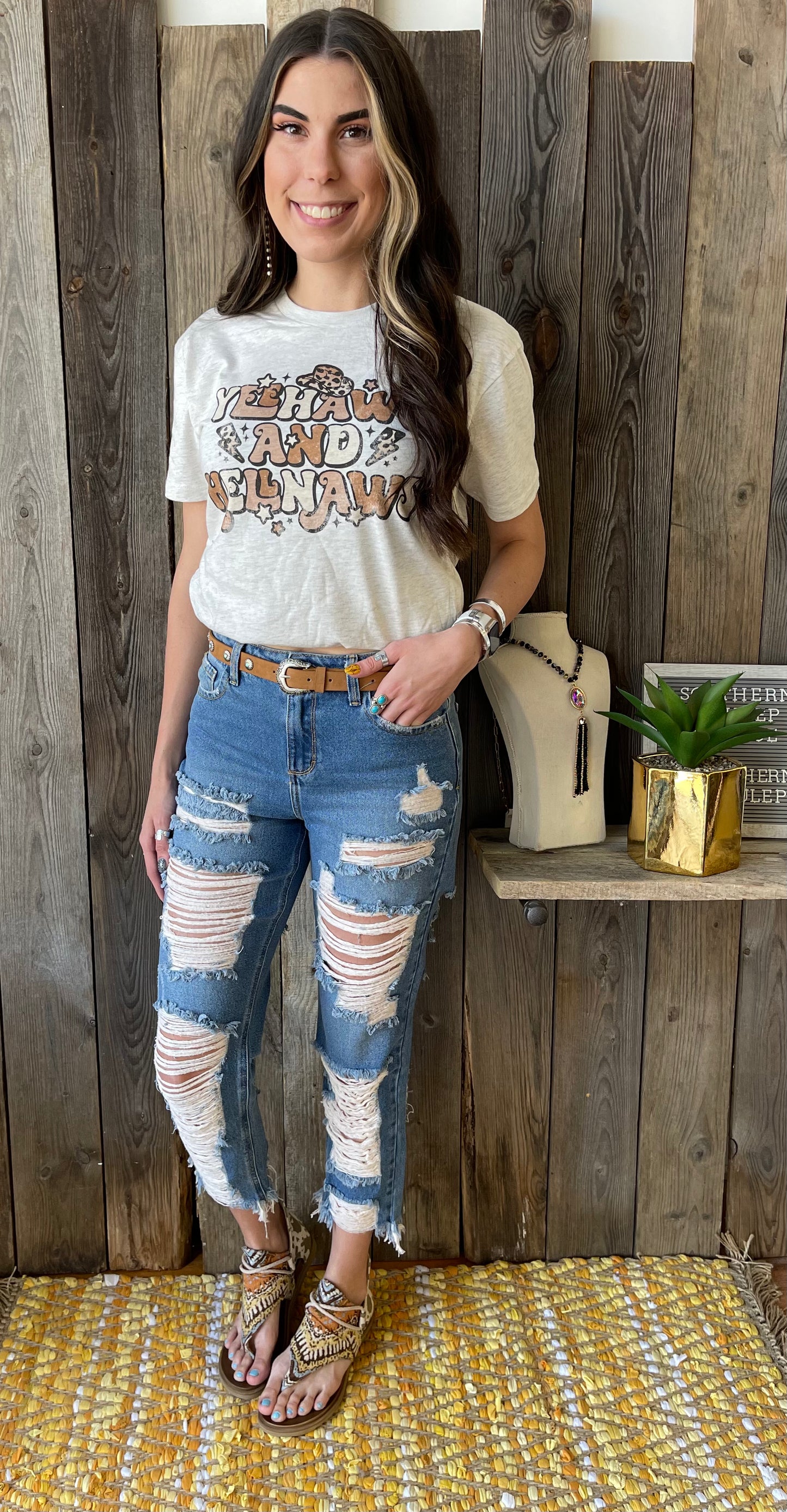 Cello Mandee Jean - High-Rise Distressed Cropped Straight