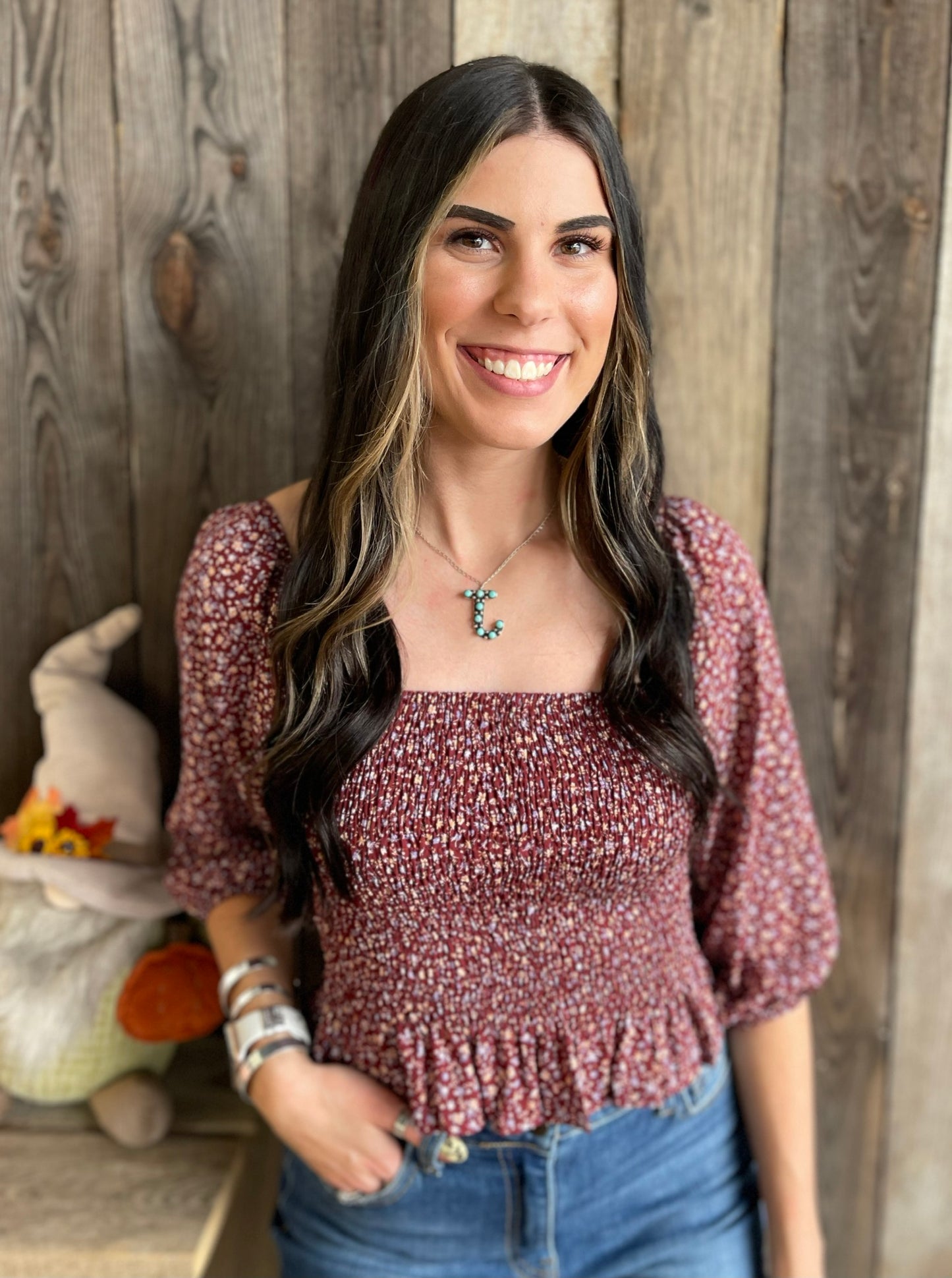 The Cianna Smocked Floral Print Top