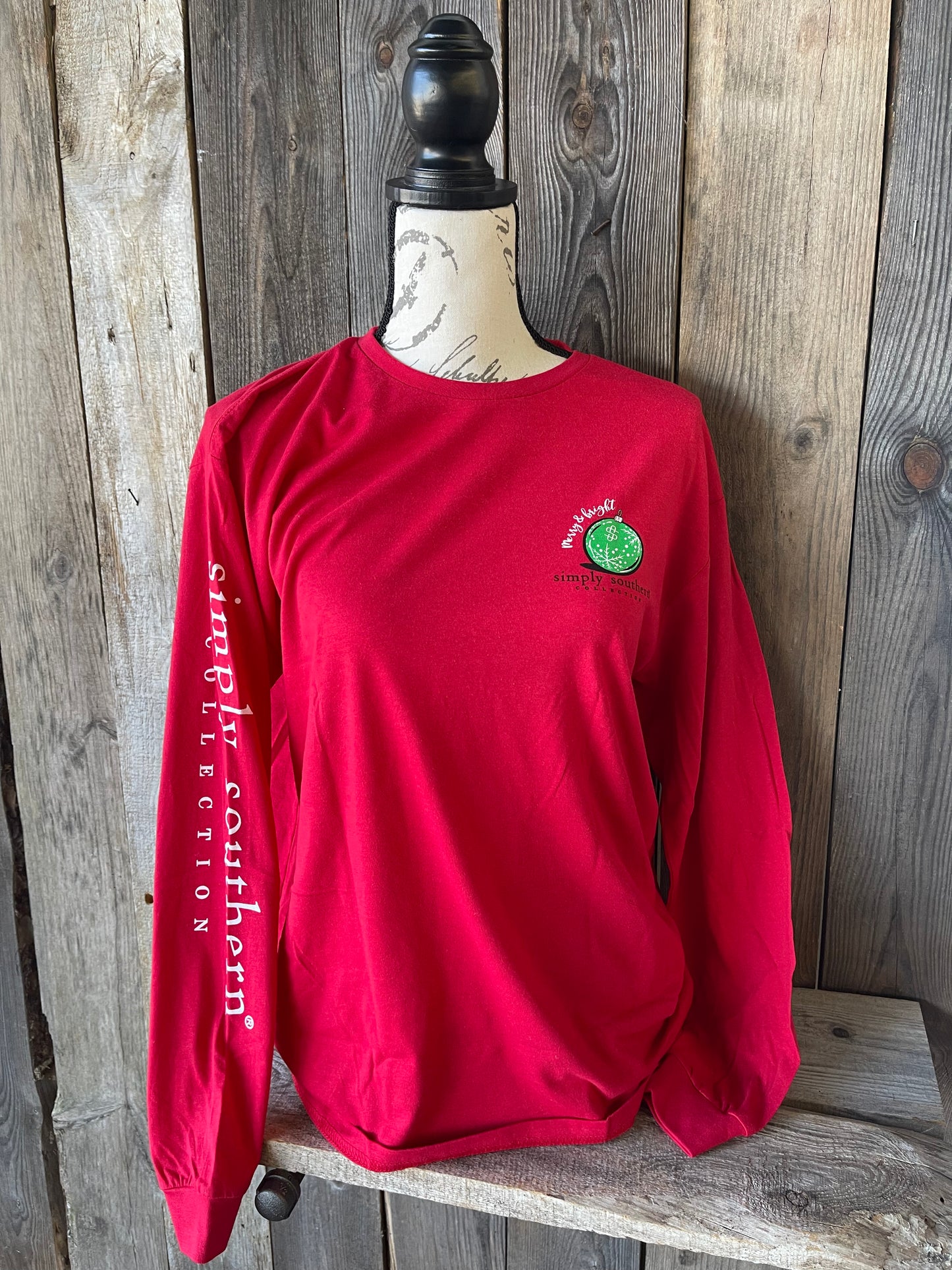 FINAL SALE - YOUTH - Simply Southern - Merry & Bright Checklist Long Sleeve Tee