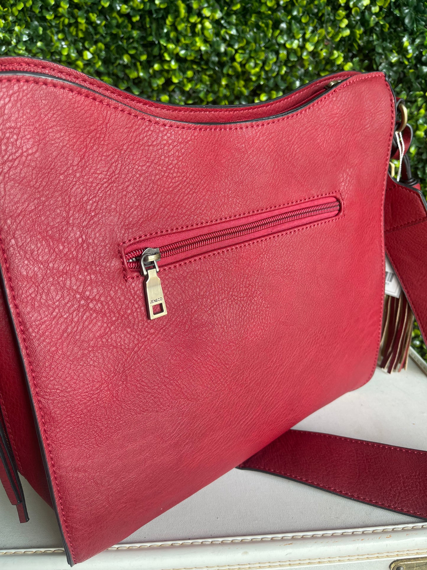 The Corrine Concealed Pockets Crossbody Bag - Wine