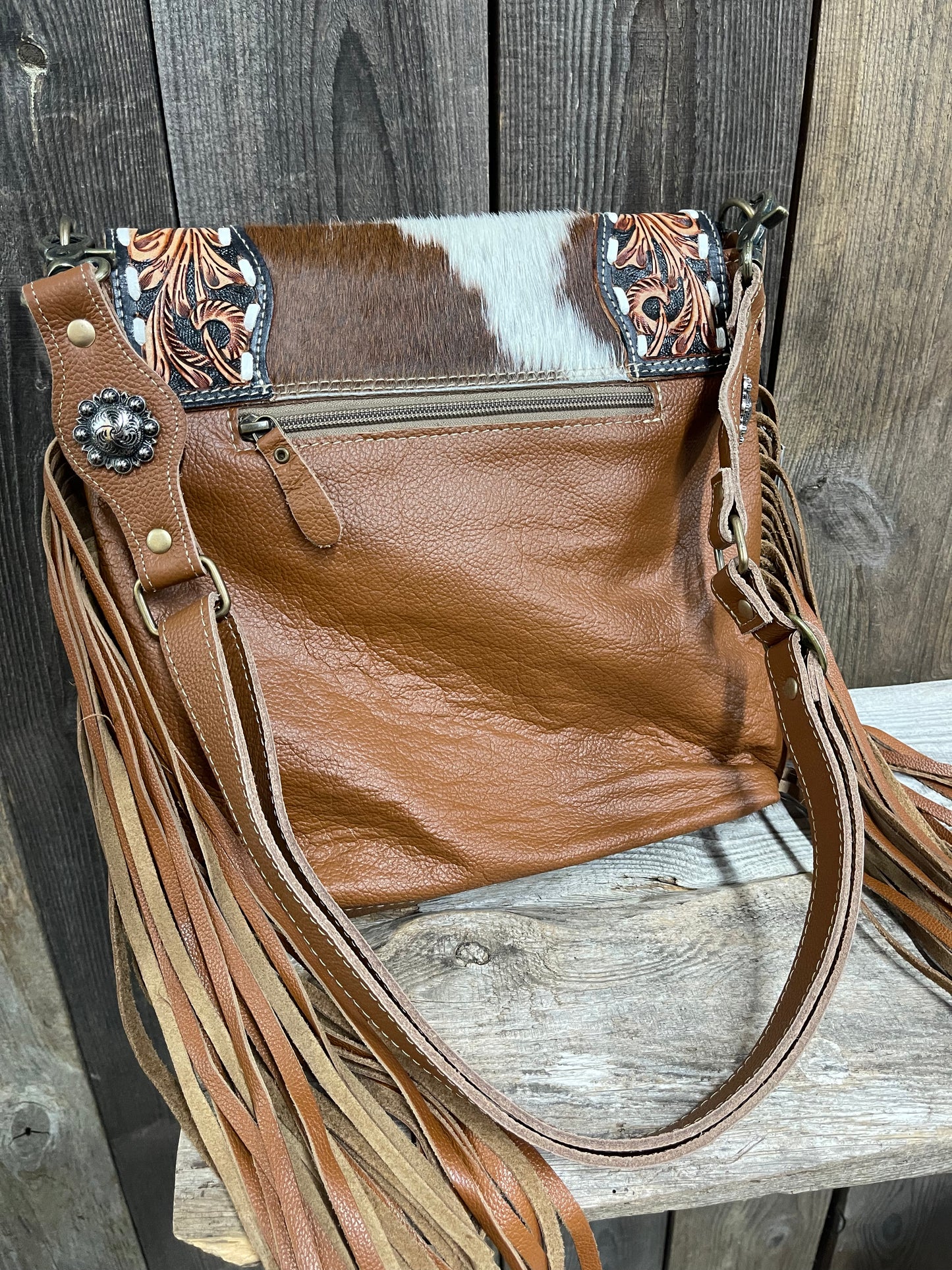 Myra Bag - Sengoia Hand Tooled Hairon Bag