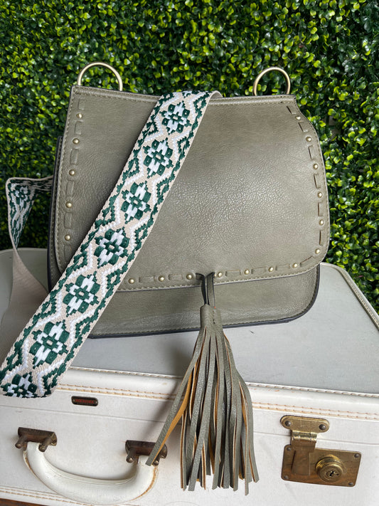 The Brinley Studded Crossbody Bag - Olive