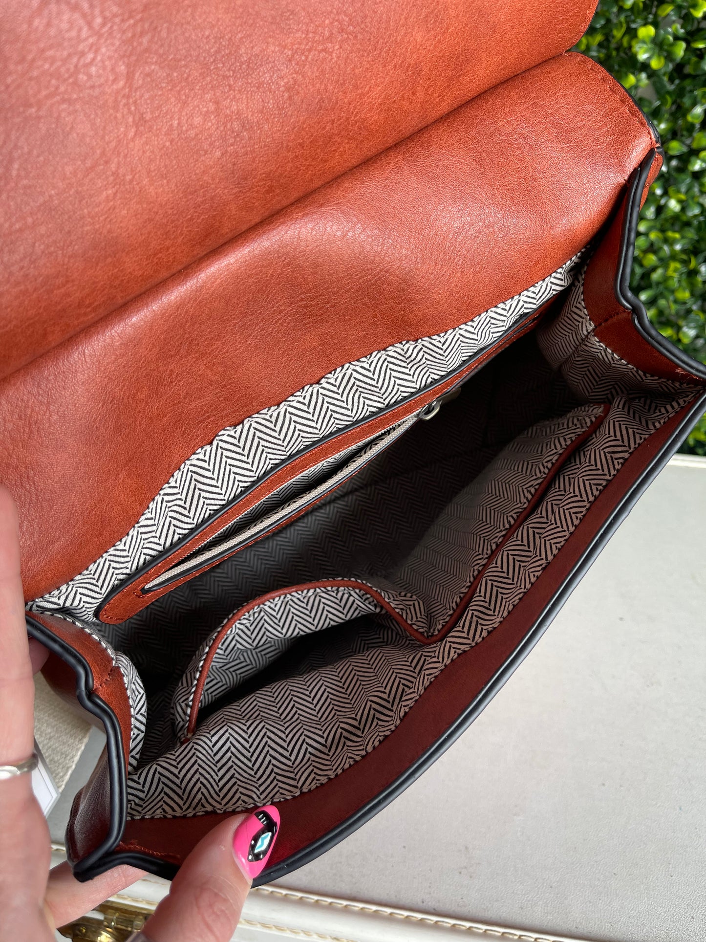 The Brinley Studded Crossbody Bag - Rust