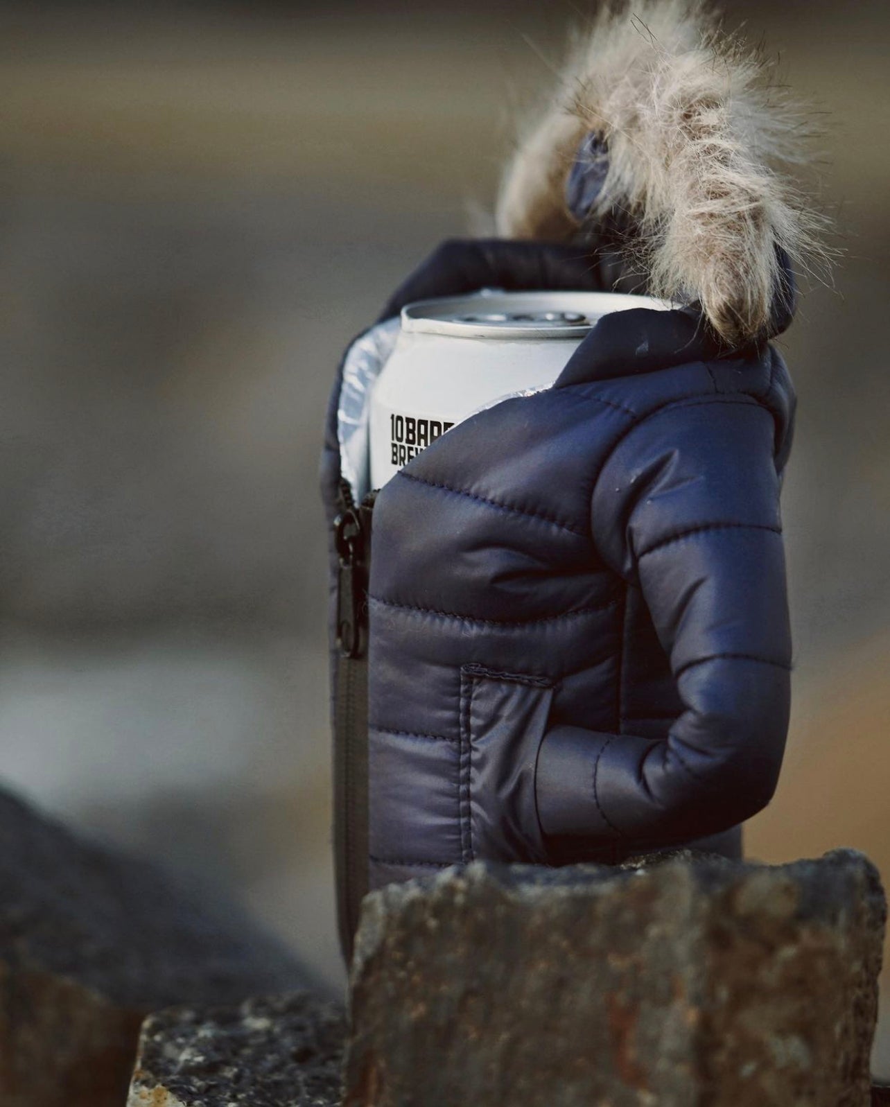 Puffin Can & Bottle Cooler Parka - BLACK