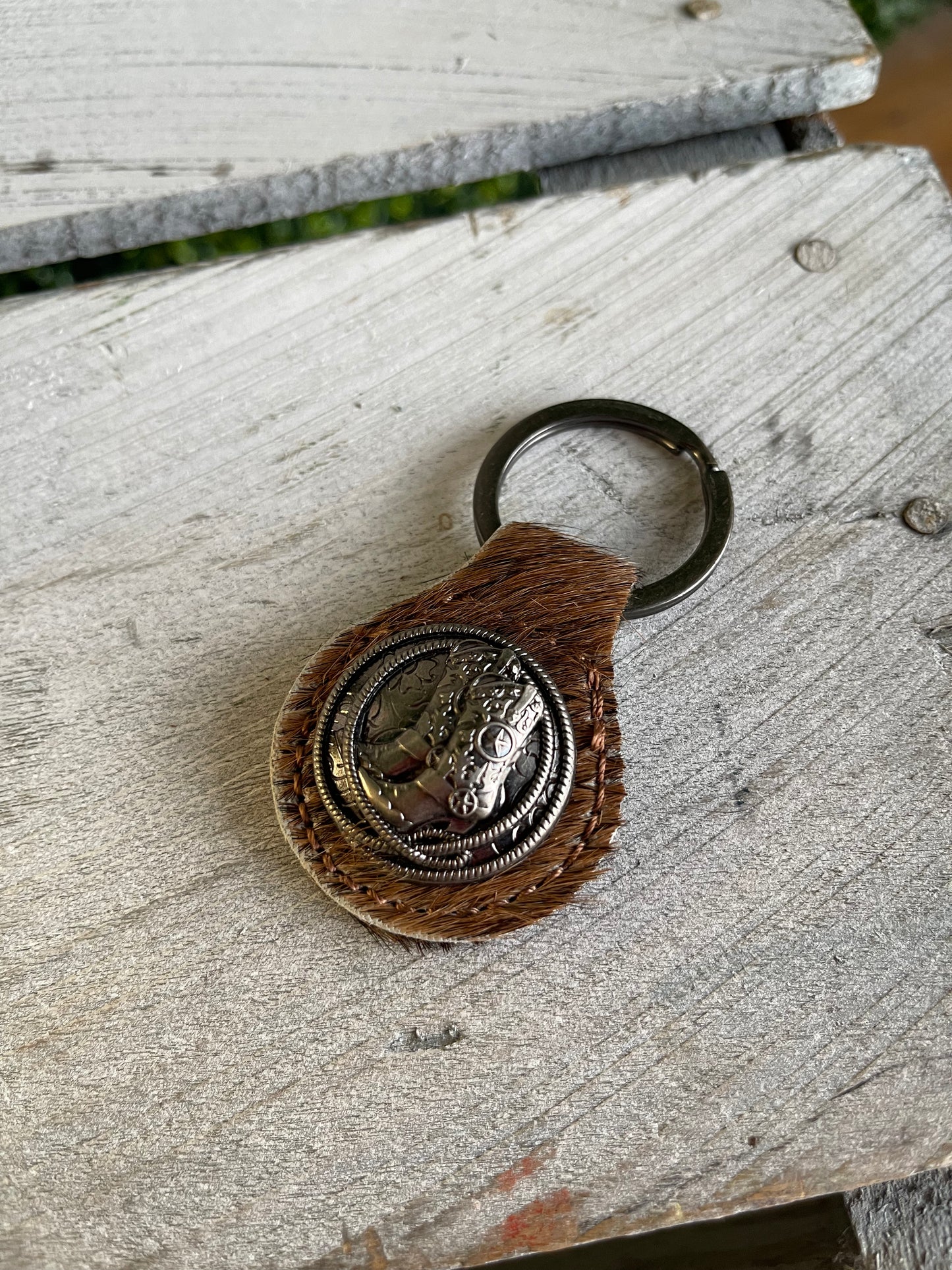 Montana West Hair-On Cowhide Cowboy Boots Key Fob/Chain