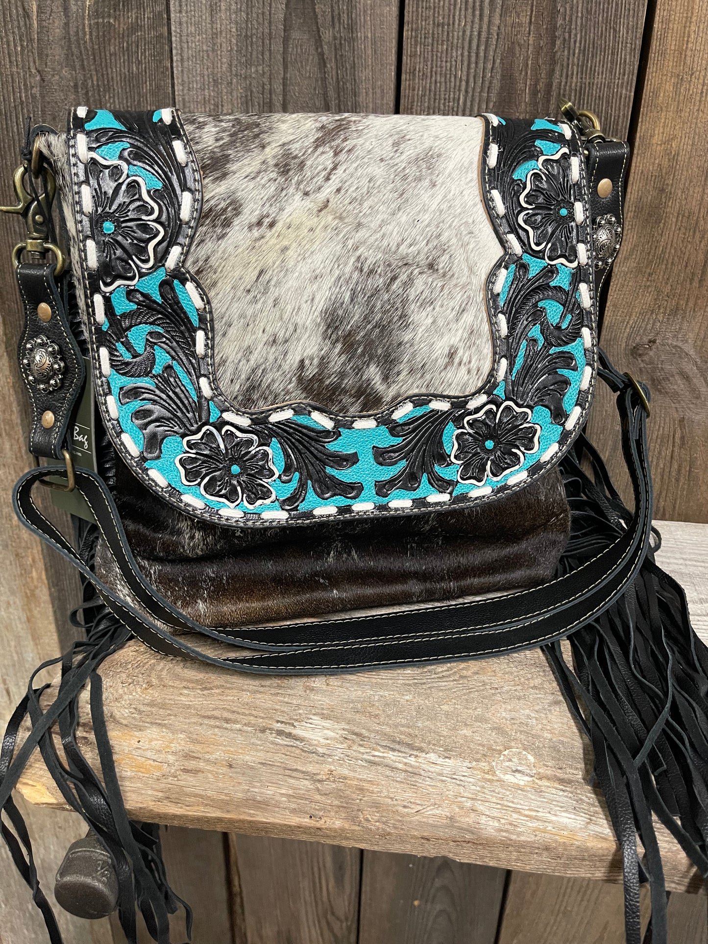 Myra Bag - Comola Hand Tooled Hairon Bag