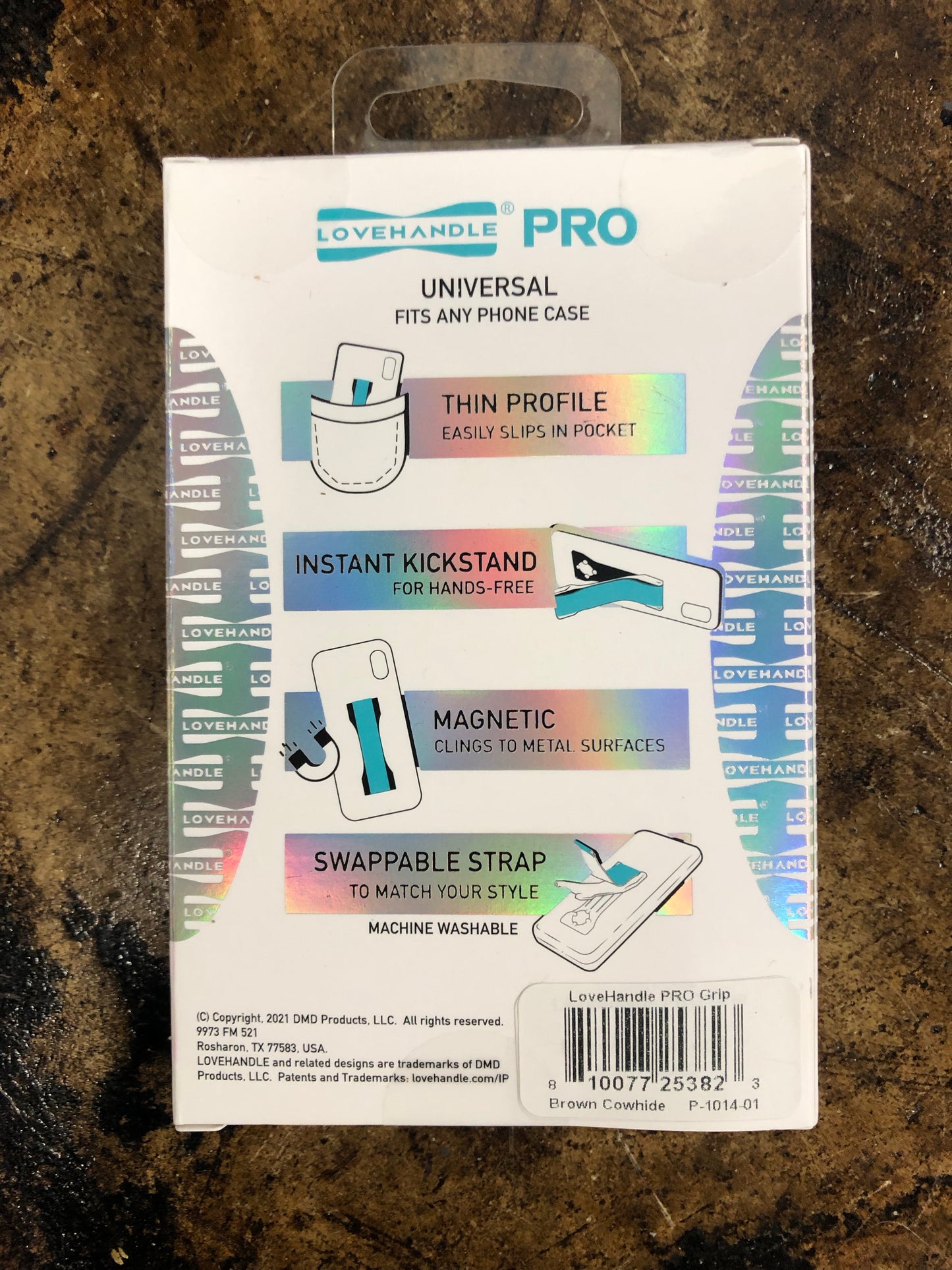 LoveHandle PRO Phone Grip - Brown Cowhide