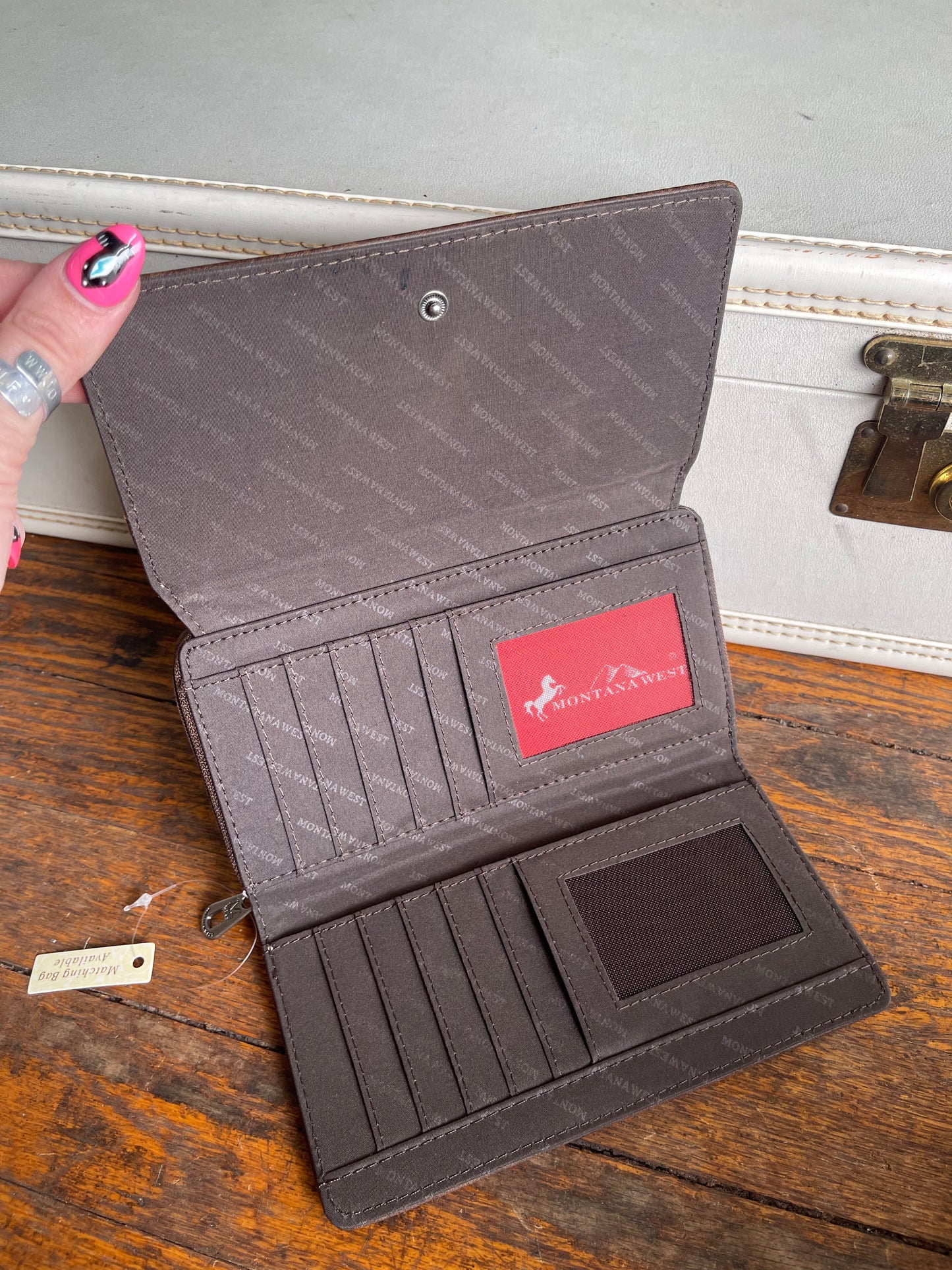 Montana West Boot Scroll Collection Wallet - Coffee